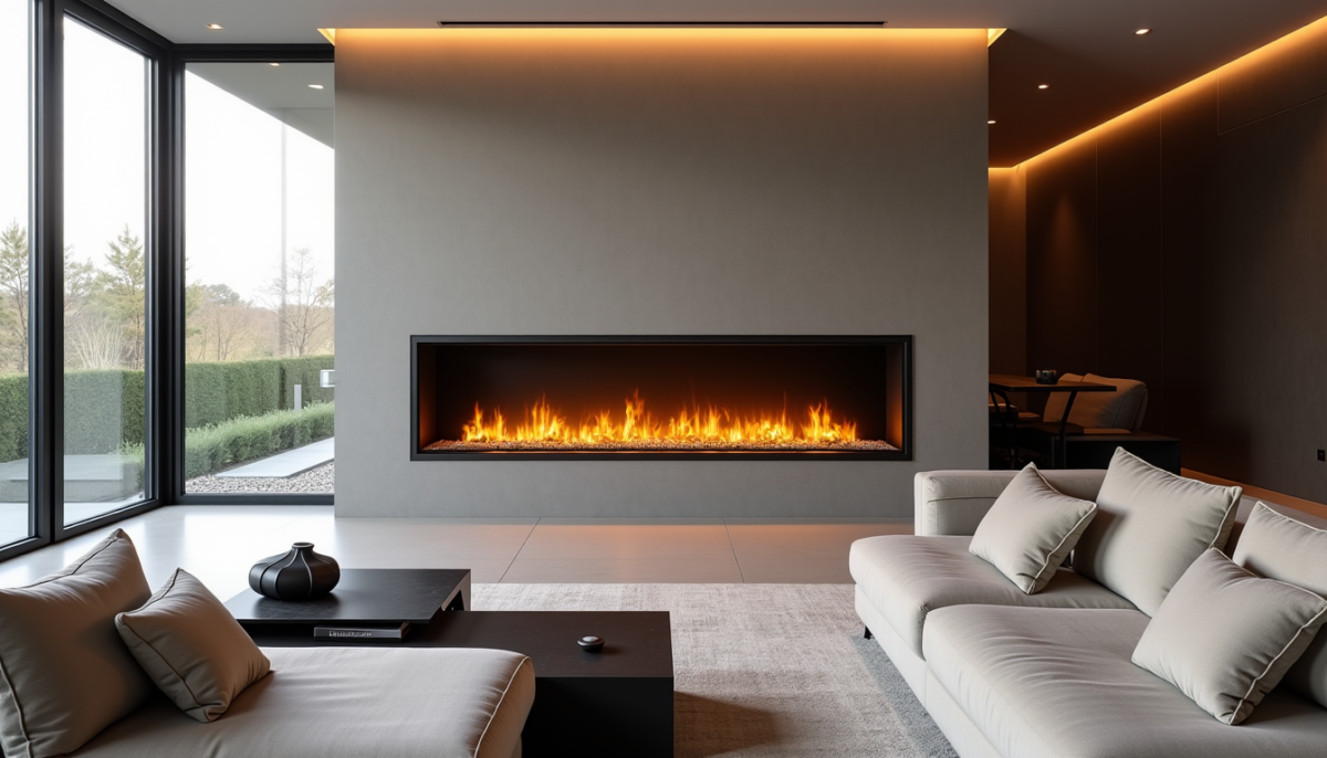 Cheminée panoramique haut de gamme : impacts réels sur votre intérieur avec cheminee-design-fr.com
